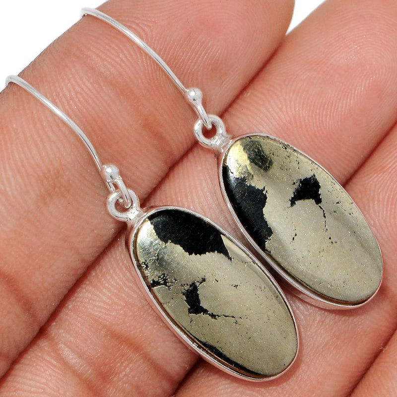 1.7" Pyrite In Magnetite Earrings - PIME560