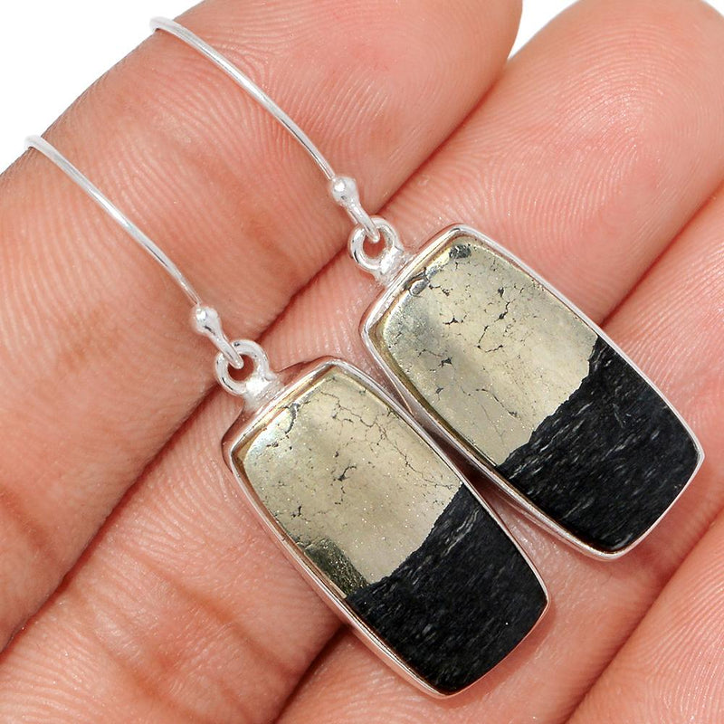 1.7" Pyrite In Magnetite Earrings - PIME562