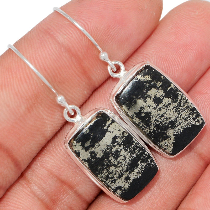 1.6" Pyrite In Magnetite Earrings - PIME578