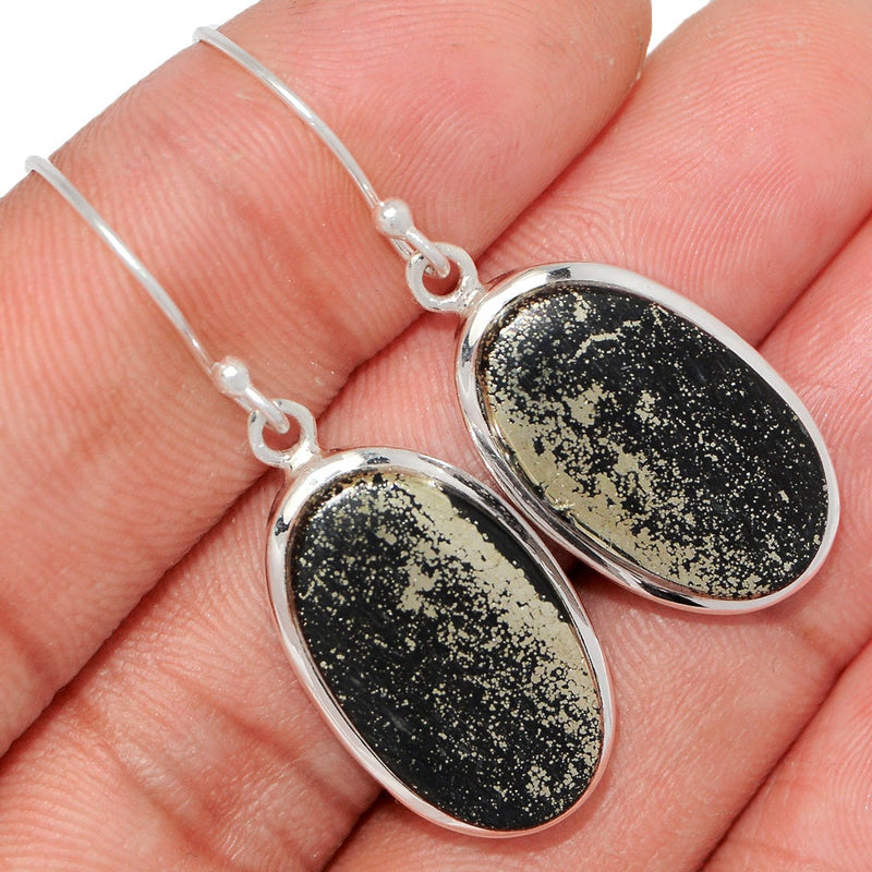 1.6" Pyrite In Magnetite Earrings - PIME580