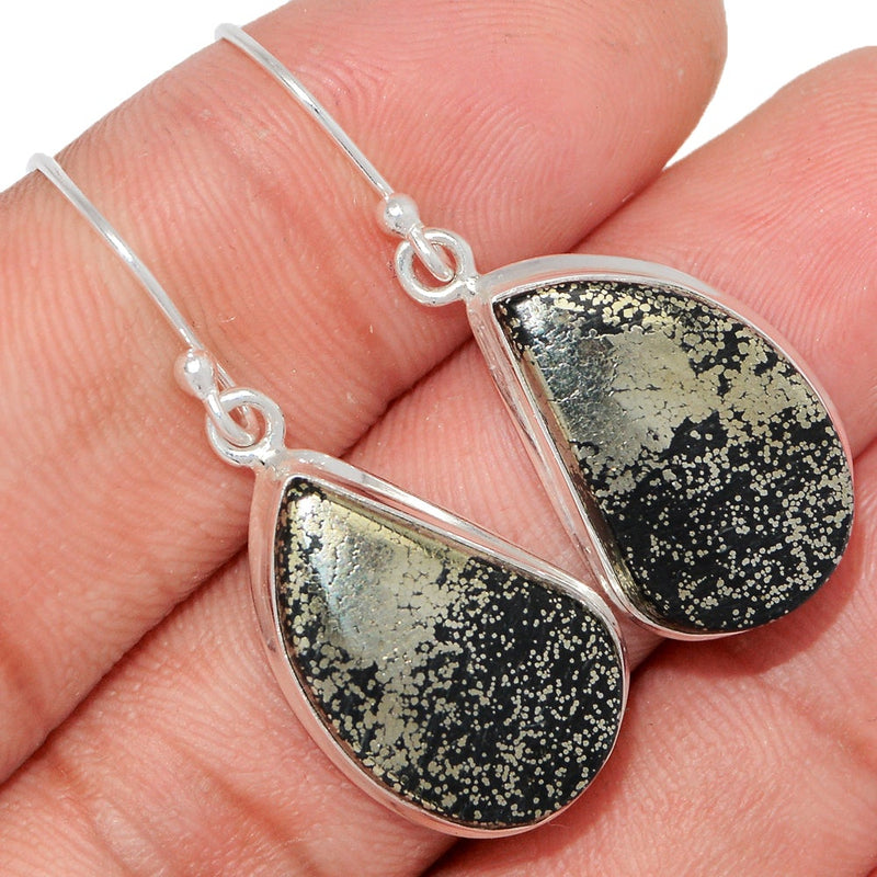 1.6" Pyrite In Magnetite Earrings - PIME581
