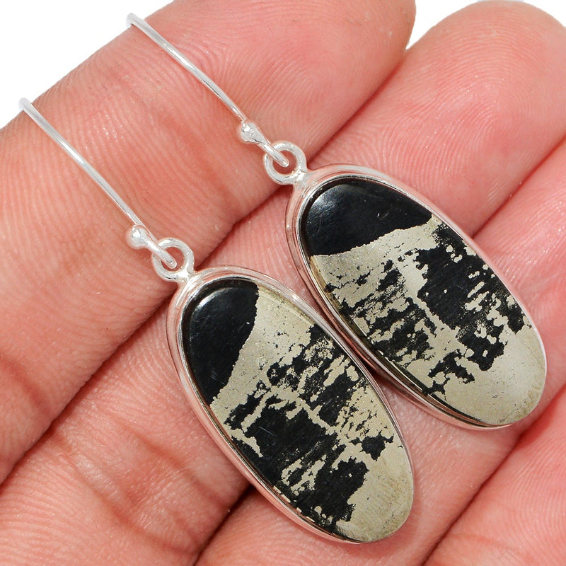 1.8" Pyrite In Magnetite Earrings - PIME586