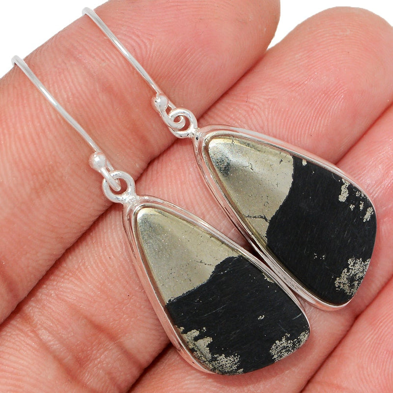 1.8" Pyrite In Magnetite Earrings - PIME590