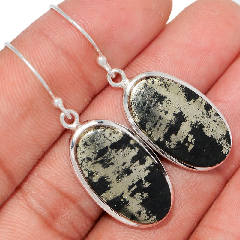 1.7" Pyrite In Magnetite Earrings - PIME593