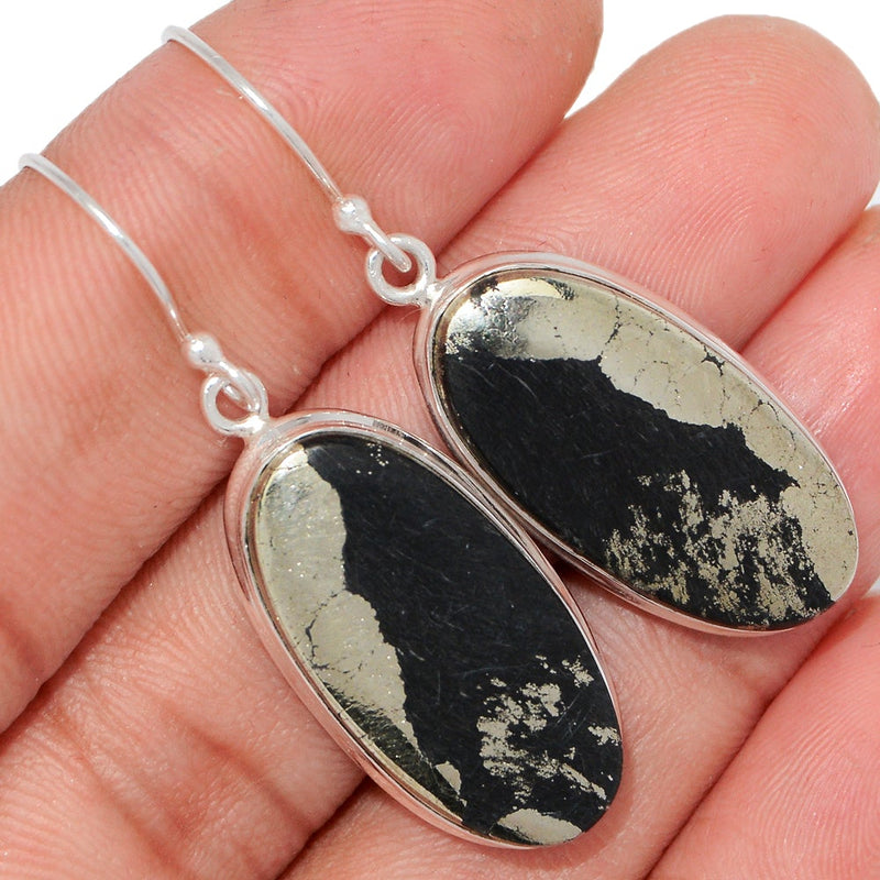 1.8" Pyrite In Magnetite Earrings - PIME600