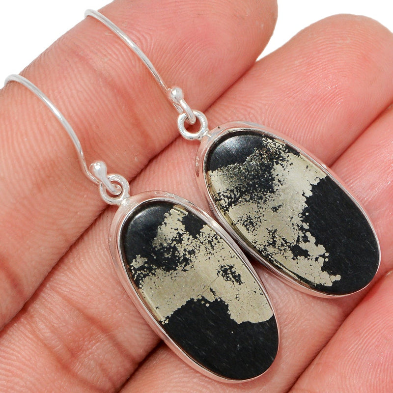 1.7" Pyrite In Magnetite Earrings - PIME602