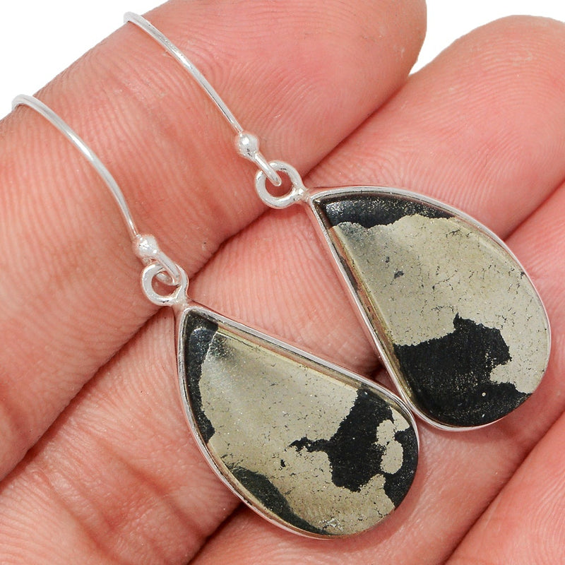 1.7" Pyrite In Magnetite Earrings - PIME606