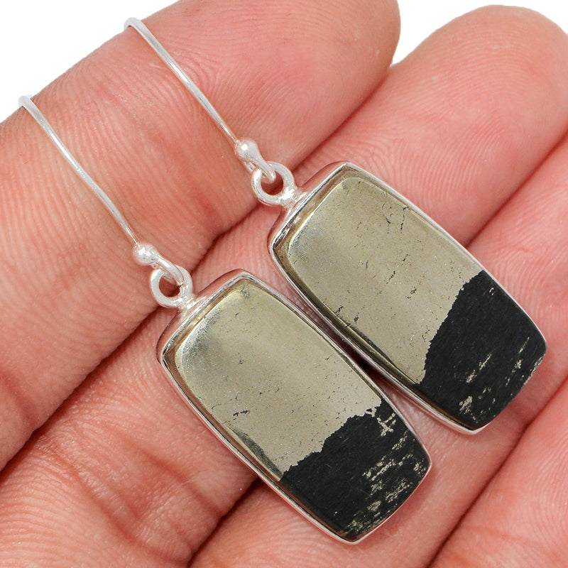 1.7" Pyrite In Magnetite Earrings - PIME609