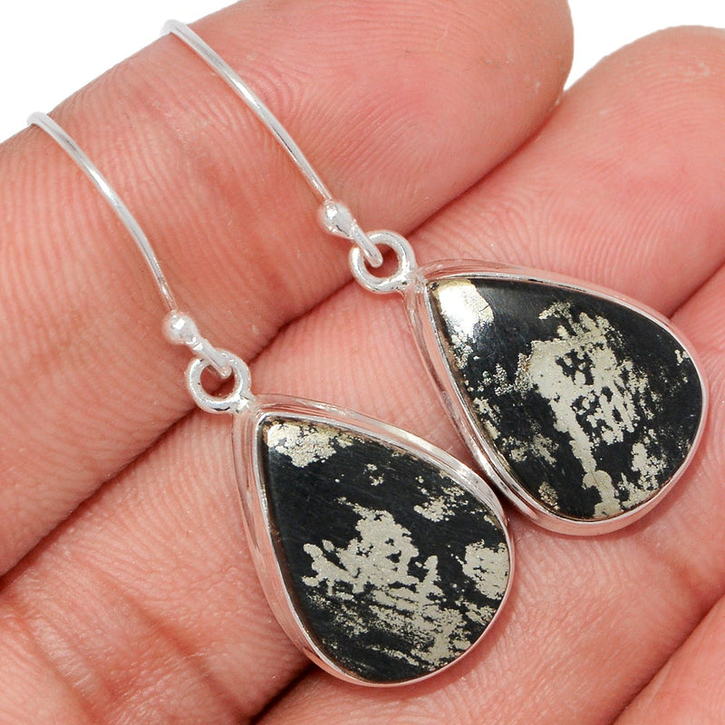 1.5" Pyrite In Magnetite Earrings - PIME610