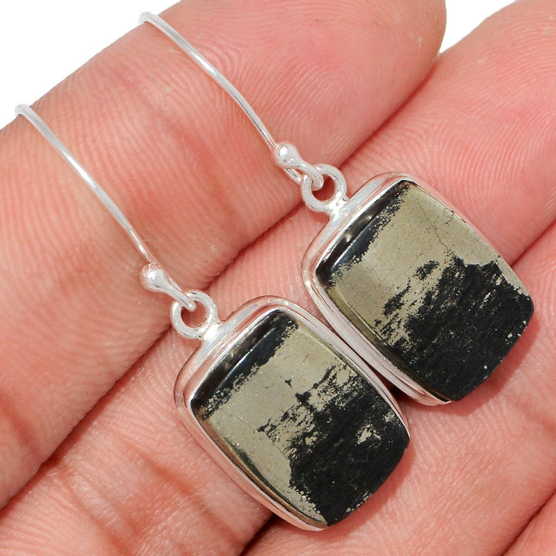 1.5" Pyrite In Magnetite Earrings - PIME611