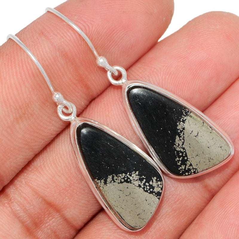 1.7" Pyrite In Magnetite Earrings - PIME613
