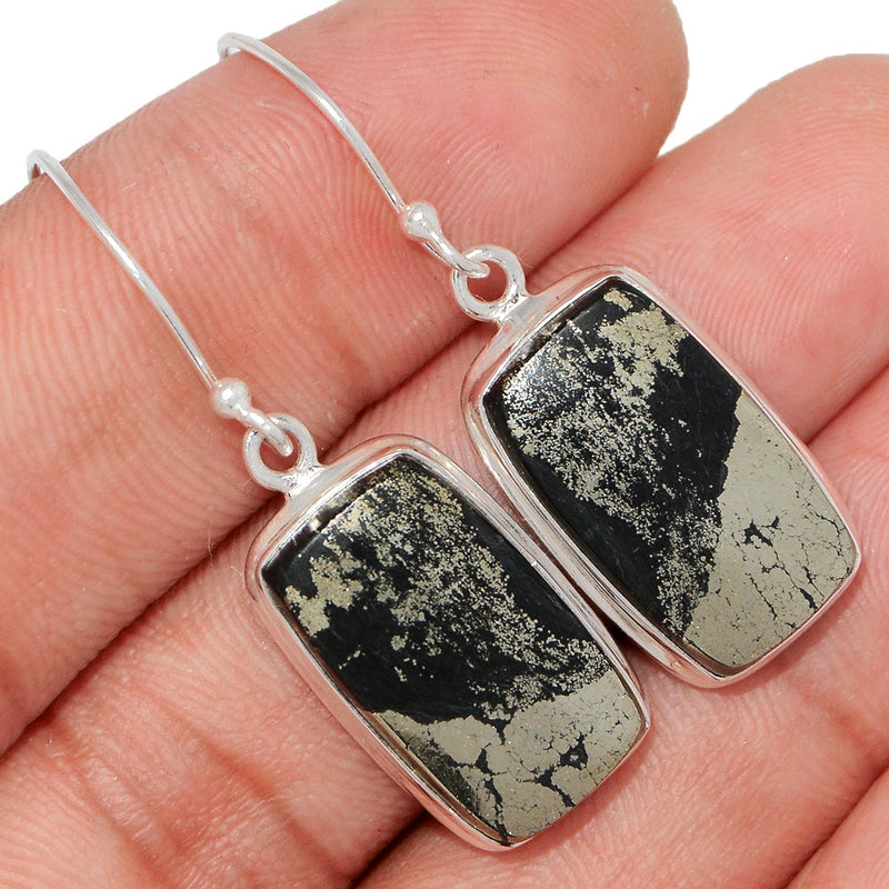 1.6" Pyrite In Magnetite Earrings - PIME619