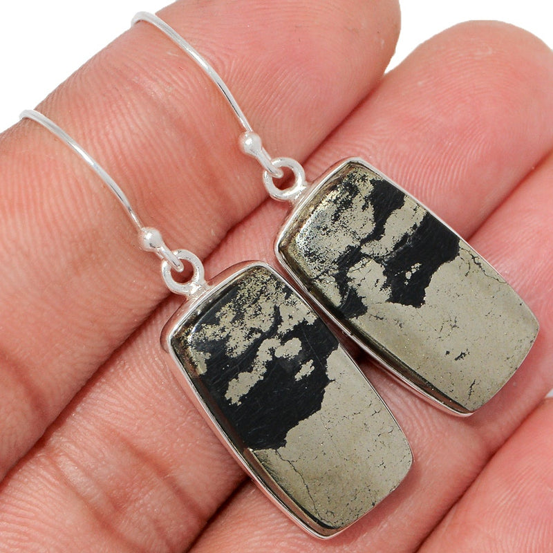 1.7" Pyrite In Magnetite Earrings - PIME621