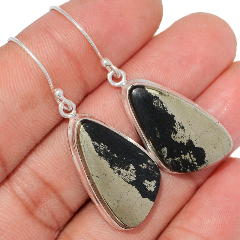 1.7" Pyrite In Magnetite Earrings - PIME622