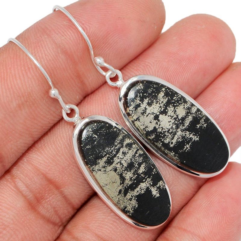 1.8" Pyrite In Magnetite Earrings - PIME623