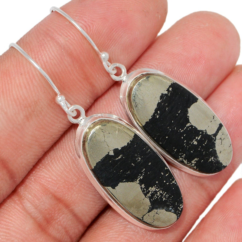 1.8" Pyrite In Magnetite Earrings - PIME625