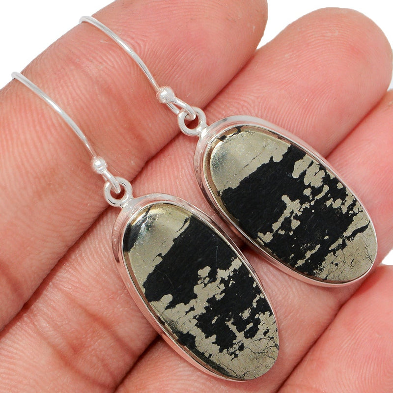 1.7" Pyrite In Magnetite Earrings - PIME629