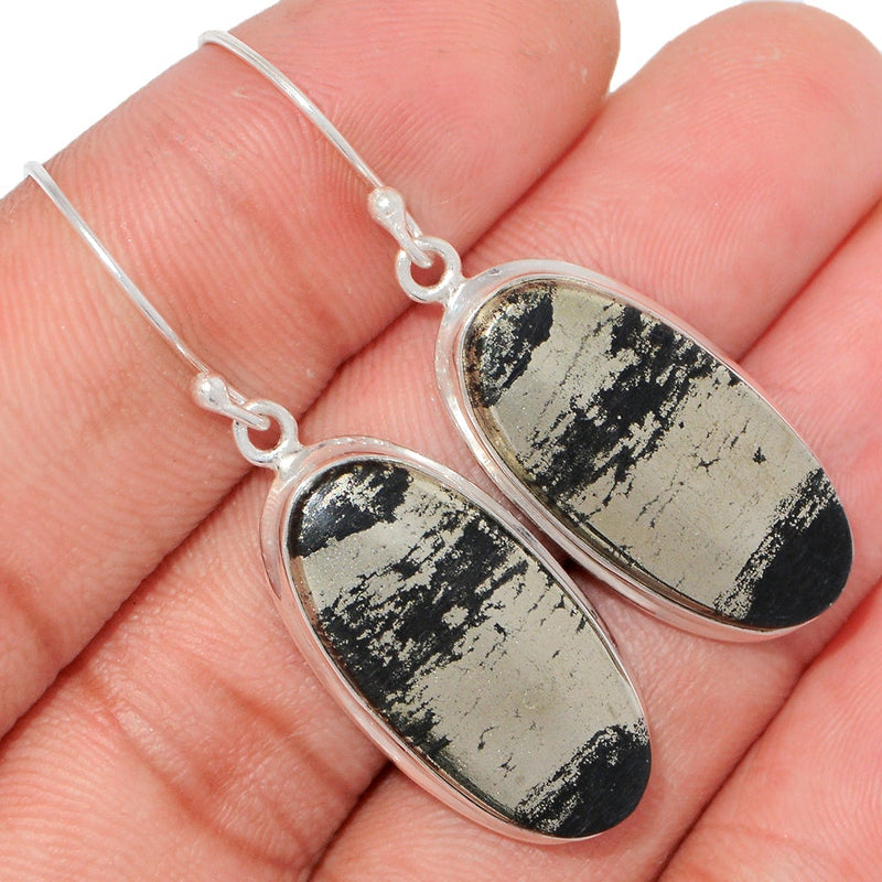1.8" Pyrite In Magnetite Earrings - PIME630