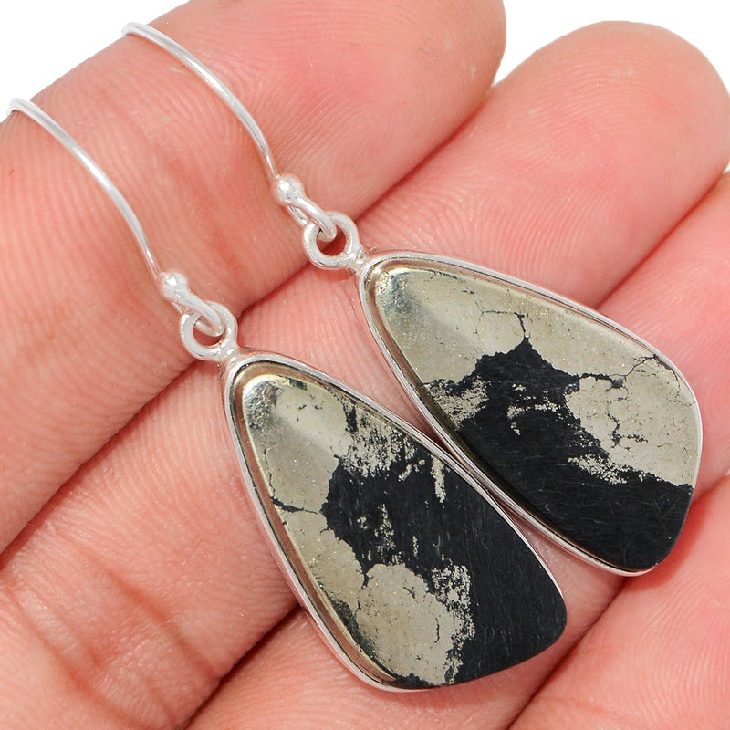 1.8" Pyrite In Magnetite Earrings - PIME638