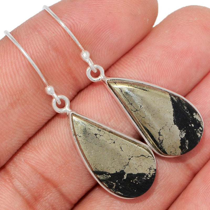 1.7" Pyrite In Magnetite Earrings - PIME640