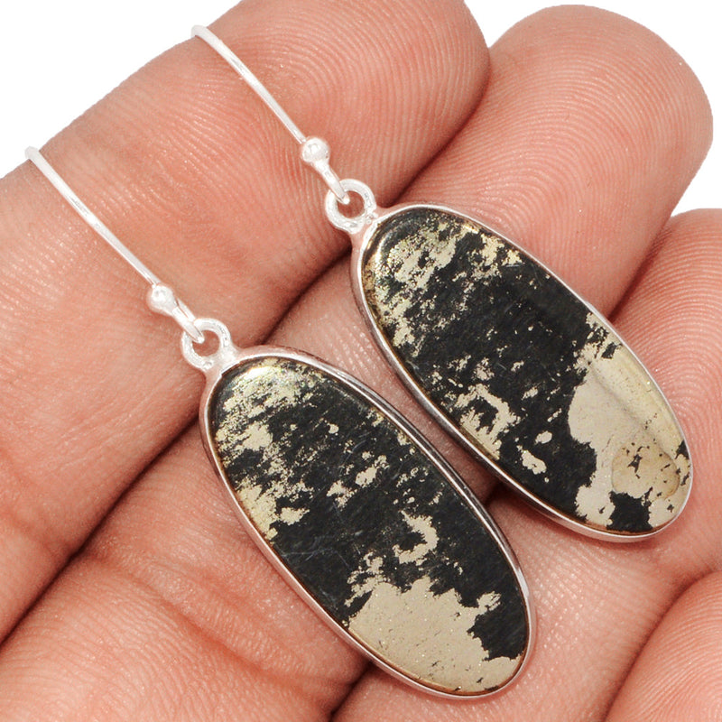 1.7" Lip Setting - Moss Agate Earrings - PIME667