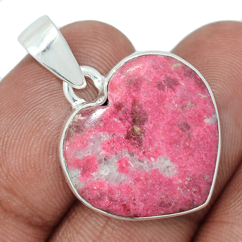 1.2" Heart - Pink Thulite Pendants - PKTP614