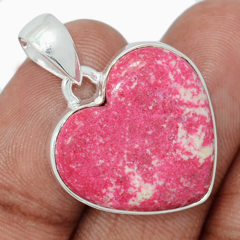 1.2" Heart - Pink Thulite Pendants - PKTP628