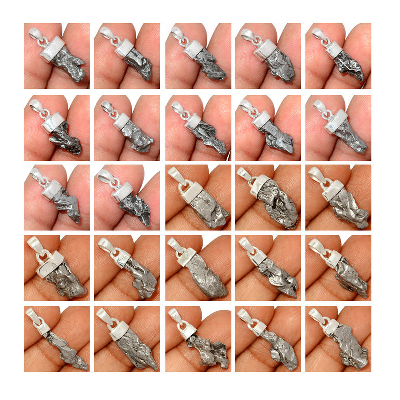 25 Pieces Mix Lot Point- Meteorite Campo Del Cielo Pendants - PMCDP2