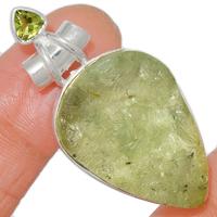 1.7" Prehnite Druzy Pendants - PNDP136