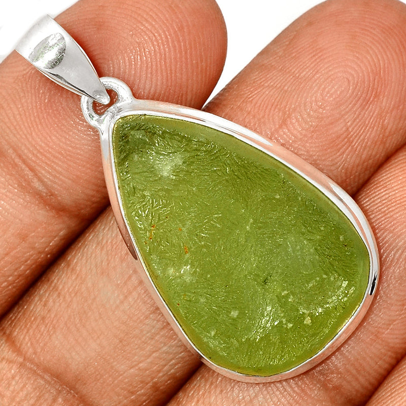 1.7" Prehnite Druzy Pendants - PNDP196