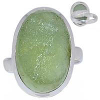 Ajustable Ring - Prehnite Druzy - PNDR53