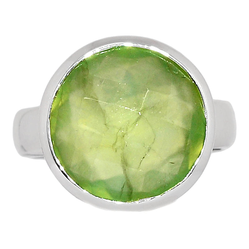 Prehnite Faceted Silver Ring - PNFR30