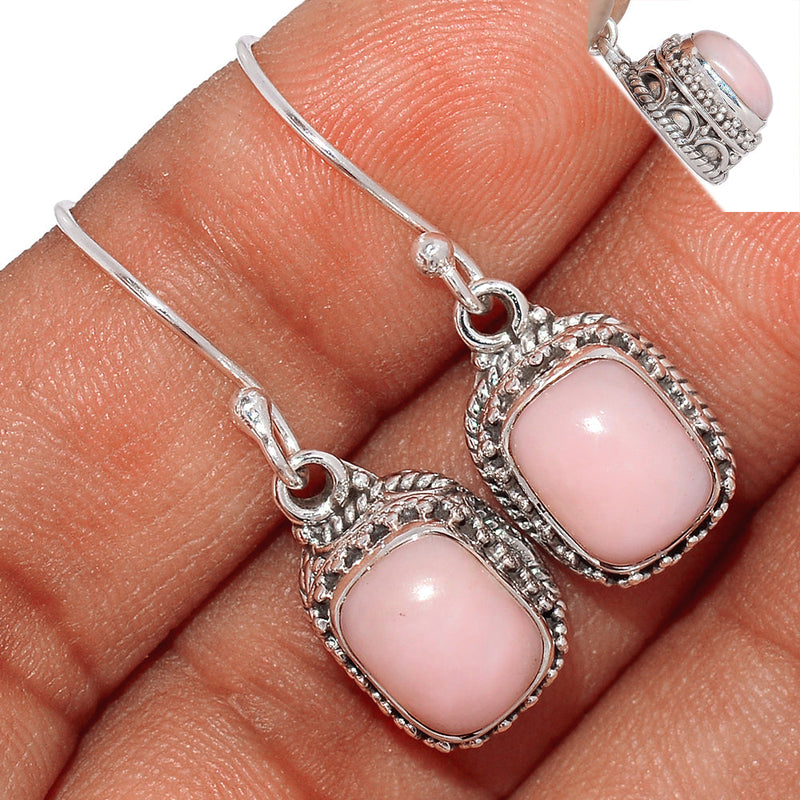 1.1" Fine Filigree - Pink Opal Earrings - PNKE352