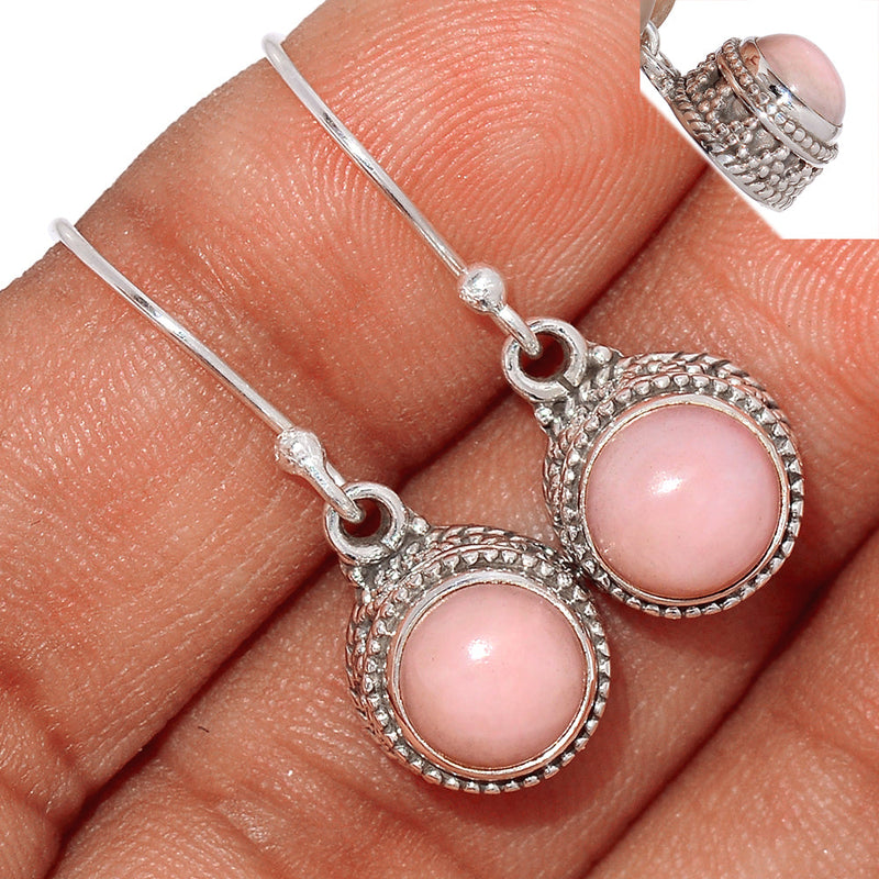 1.1" Fine Filigree - Pink Opal Earrings - PNKE353