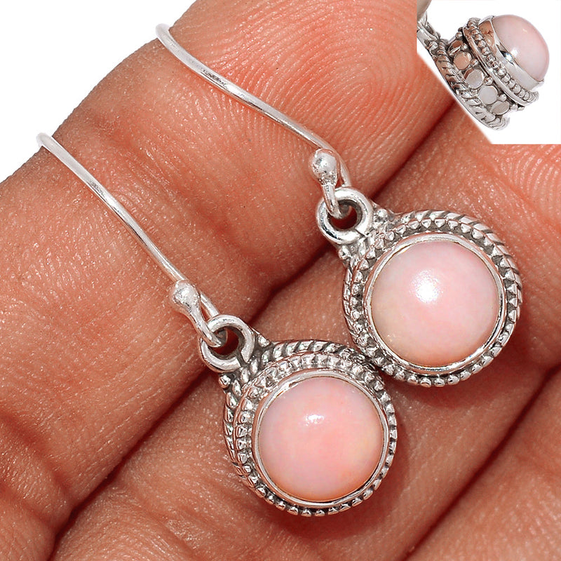 1" Fine Filigree - Pink Opal Earrings - PNKE357