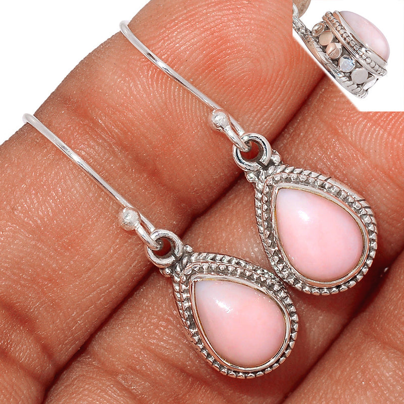 1.1" Fine Filigree - Pink Opal Earrings - PNKE359