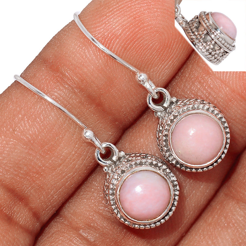 1" Fine Filigree - Pink Opal Earrings - PNKE360