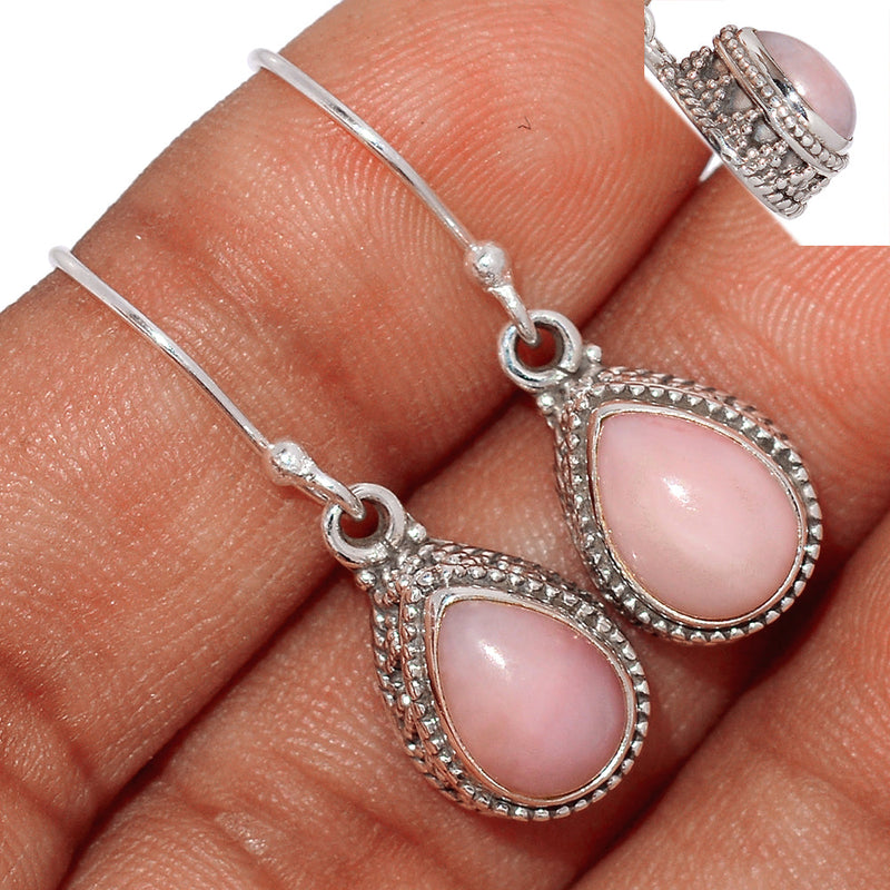 1.1" Fine Filigree - Pink Opal Earrings - PNKE361