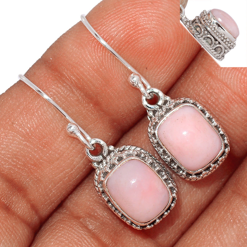 1.1" Fine Filigree - Pink Opal Earrings - PNKE363