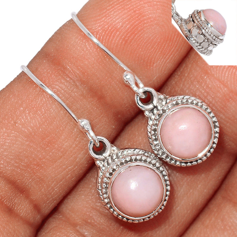 1" Fine Filigree - Pink Opal Earrings - PNKE365