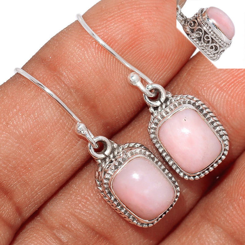 1.1" Fine Filigree - Pink Opal Earrings - PNKE366