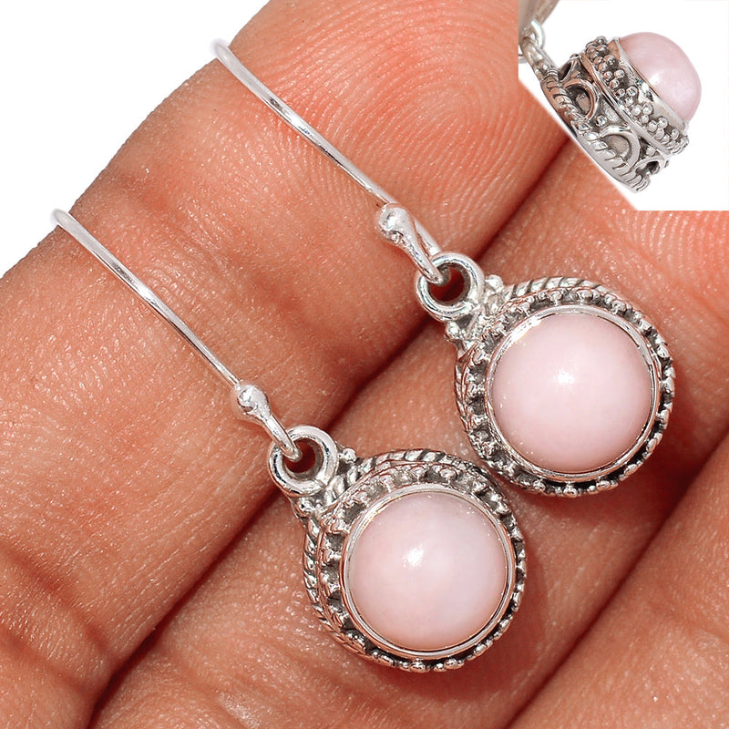 1" Fine Filigree - Pink Opal Earrings - PNKE367