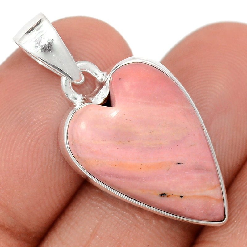 1.3" Heart - Australian Pink Opal Pendants - POAP501