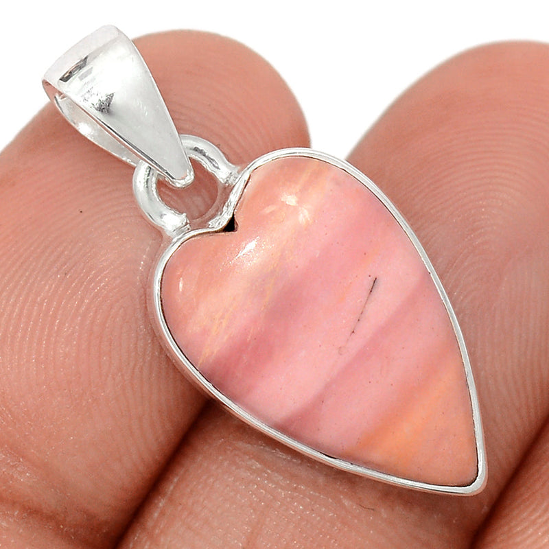 1.2" Heart - Australian Pink Opal Pendants - POAP506