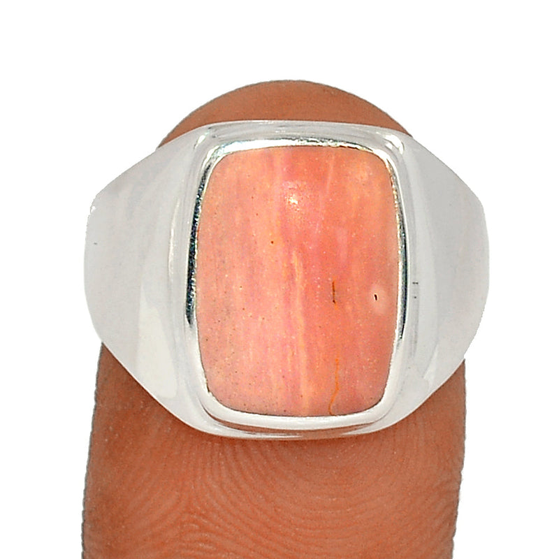 Solid - Australian Pink Opal Ring - POAR567