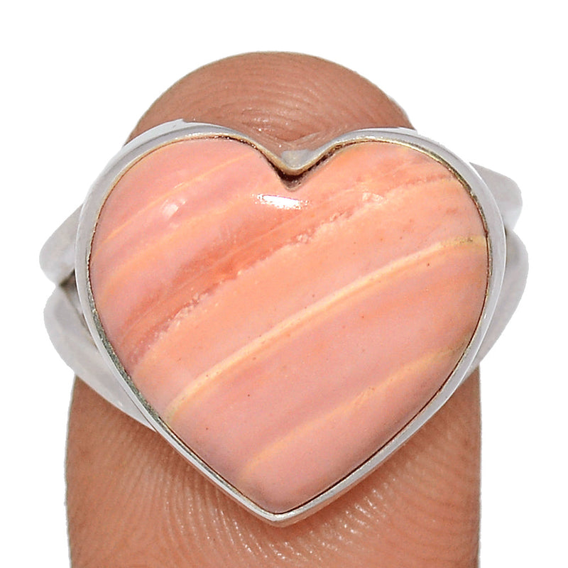 Heart - Australian Pink Opal Ring - POAR636