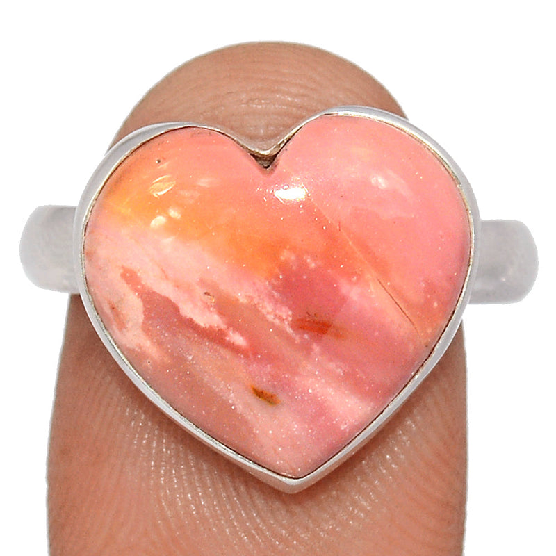 Heart - Australian Pink Opal Ring - POAR654