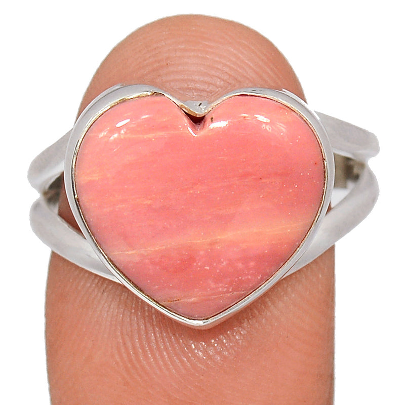 Heart - Australian Pink Opal Ring - POAR683