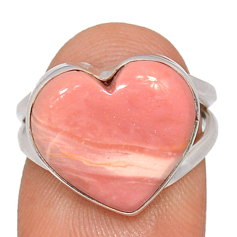 Heart - Australian Pink Opal Ring - POAR691
