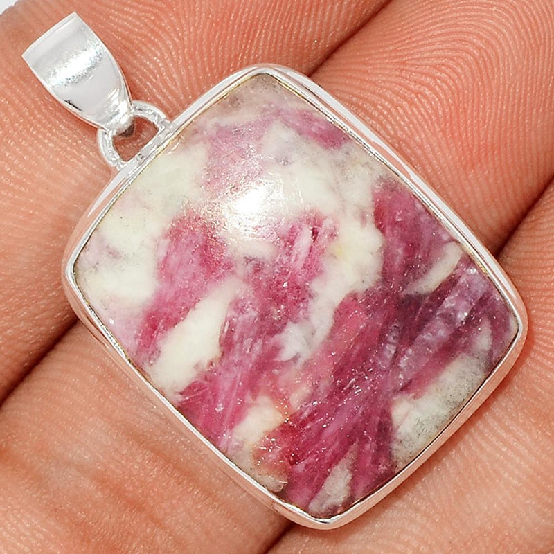 1.3" Natural Rubellite Pink Tourmaline With Quartz Cabochon Pendants - PQCP103